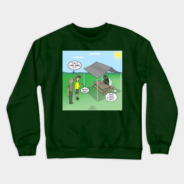 Dining Fly Crewneck Sweatshirt by OutToLunch